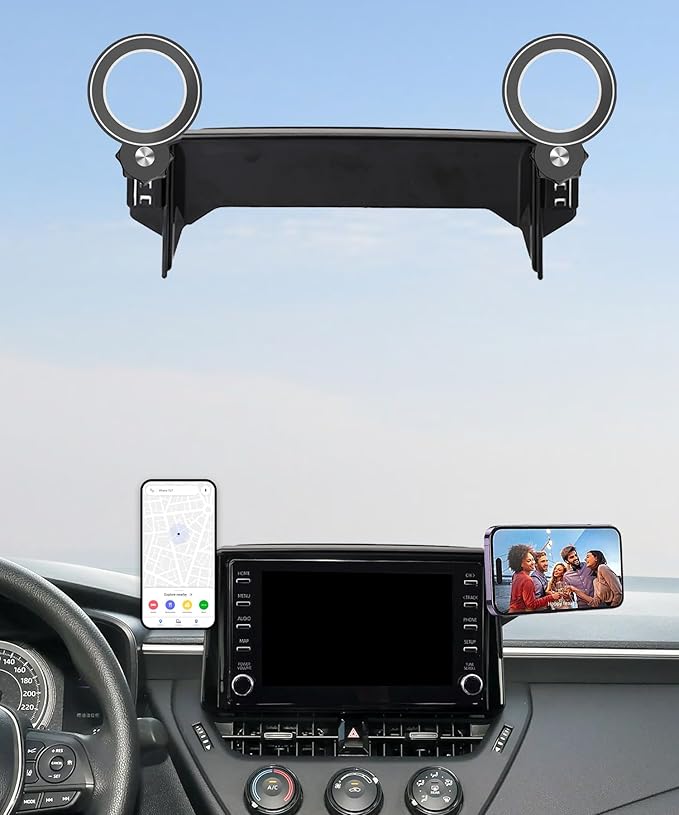 Car Phone Holder for Toyota Corolla 2020-2026/Corolla Cross 2022-2026 Accessories Apply to 8 Inch Touch Screen Fixed Clip Magnetic Cell Phone Mount Hands-Free 360 Degree Rotation
