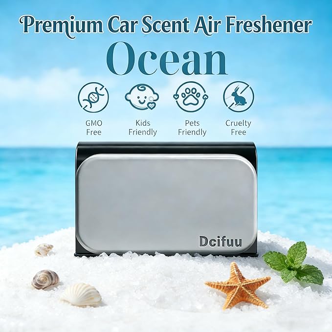 Car Air Freshener - Stone Air Freshener - Car Odor Eliminator - Long Lasting Scent - Car Scent - VISOR CLIP INCLUDED (Ocean)