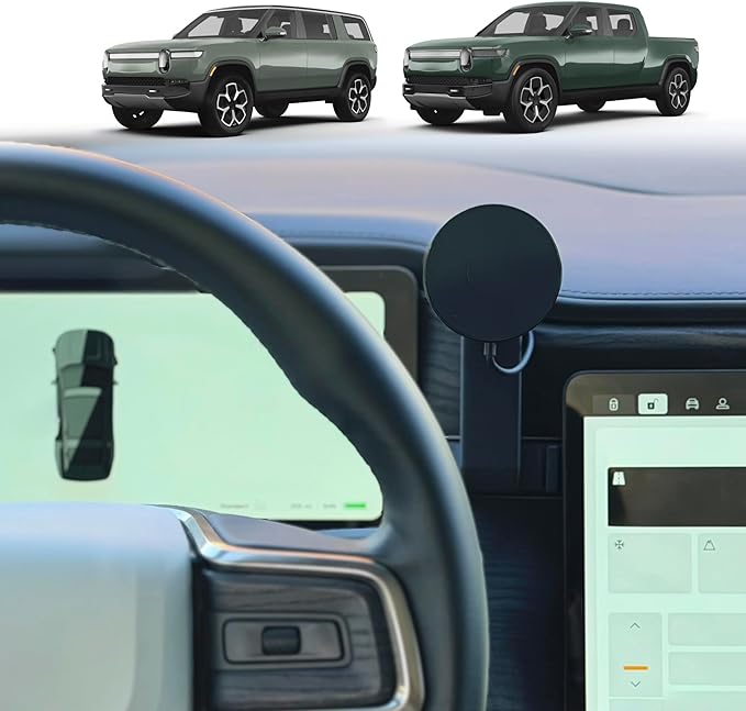 TWRAPS Dashboard Phone Holder for Rivian R1S & R1T, iPhone and Other Phone Cases, No Glue or Screws Secure Anchor Behind Screen on Dash, Accessory for Rivian 2021-2026 (Magnetic Charger)