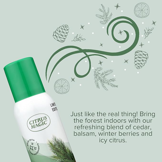 Citrus Magic Holiday Odor Eliminating Air Freshener Spray, Winter Wonder Green, 3-Ounce, Pack of 3