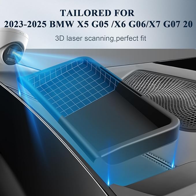 BIBIBO for 2025 BMW X5/X7 Behind Screen Organizer Tray 2023-2025 BMW X5/X7/X6 G07 20 Dash Storage Tray 2025 X5/X7 Center Console Organizer 2025 BMW X5 Accessories 2025 X5 Screen Rear Organizer