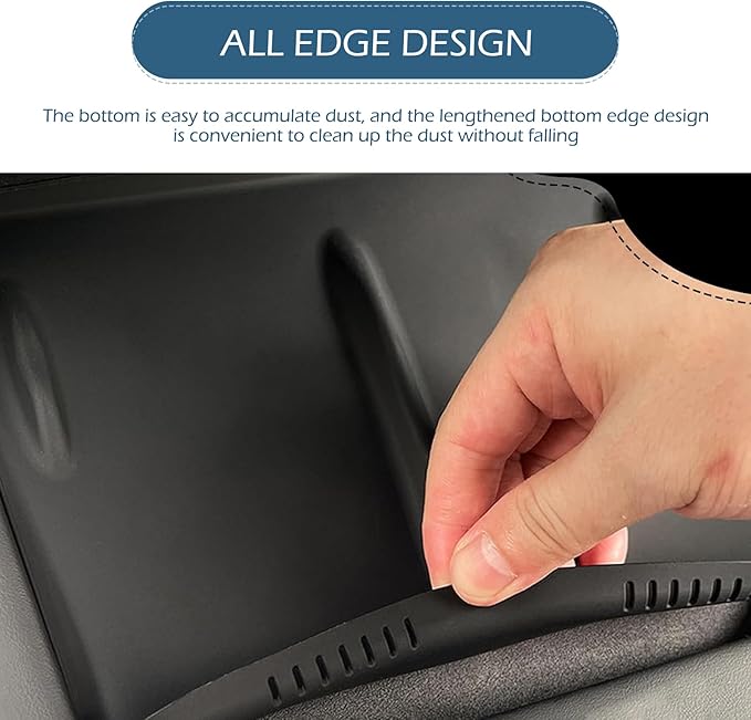Car Central Control Wireless Charging Mat, Anti-Slip Waterproof Center Console Silicone Pad, Dustproof Phone Charging Protection Mat, Compatible with 2021-2025 Te-sla Model Y/3 (Black)