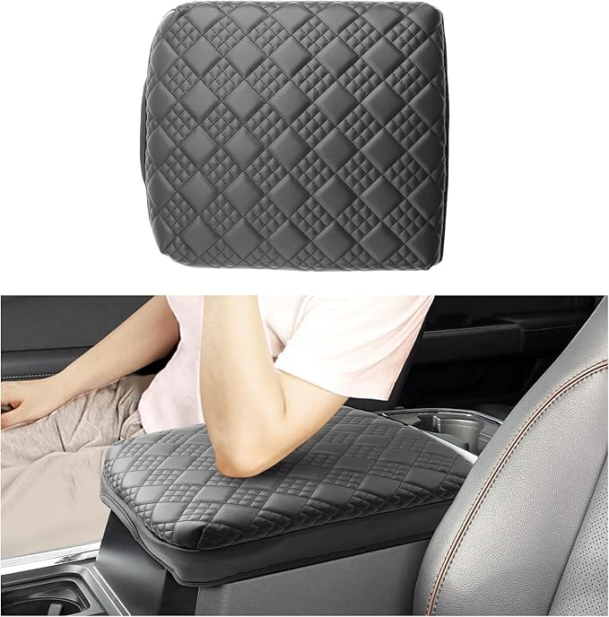 SXCY for 2023 2024 2025 Ford F250 Super Duty Armrest Cover Pad for 2025 Ford F250 Accessories 2025 F250 Center Console Cover 2025 F250 Middle Console Cover w/Soft Cotton Cushion (Added-Pad)