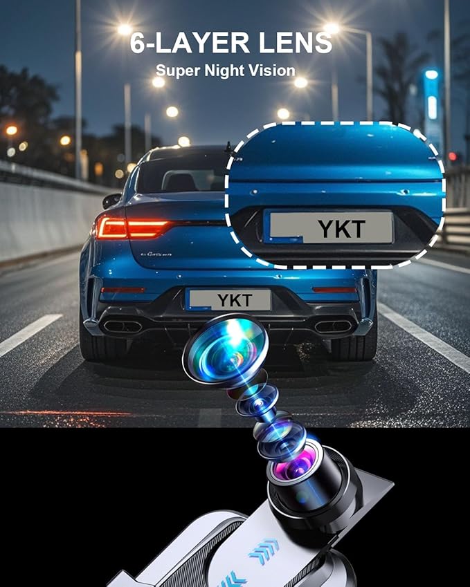 YKT 4K Mirror Dash Cam, Rear View Mirror Camera for Car with 2K Camera and 64GB Card, 10' Touch Screen Front and Rear Dashcam WiFi GPS, Night Vision, G-Sensor, Reverse Assist, 24H Parking Mode