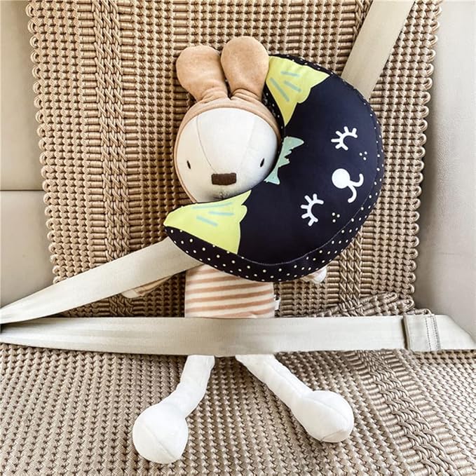 Kids Seat Belt Pillow Soft Car Seat Neck Support Pillow Pad Safety Belt Strap Cover Headrest Travel Cushion for Auto Airplane Pushchair