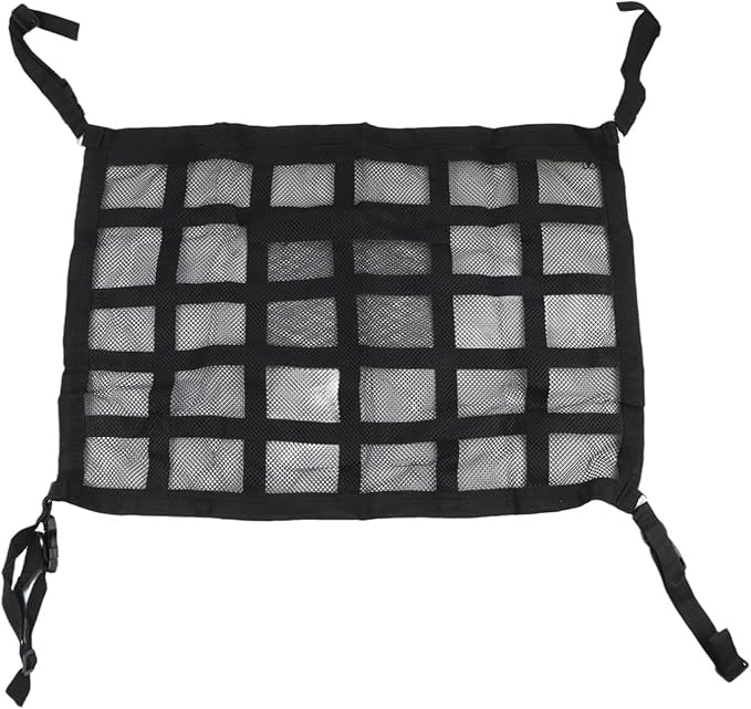 Large Capacity Car Ceiling Mesh Roof Storage Bag Breathable Luggage Net For SUVs Vans Trucks And Cars (70x50cm)
