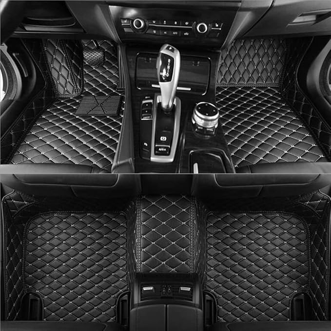 Custom Making Car Floor Mats Compatible with Audi BMW Mercedes-Benz Toyota Lexus Honda Infiniti Nissan Hyundai Kia All Models 2005-2026 (Black White)
