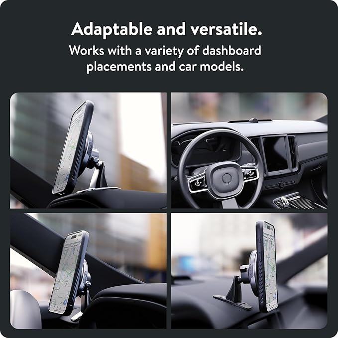 Mous - MagSafe and Pixelsnap Compatible Dashboard Mount - Phone Car Dash Mount Compatible with iPhone 17/16/15/14, Pixel 10, S26/S25 Series Phones - MagSafe Accessories