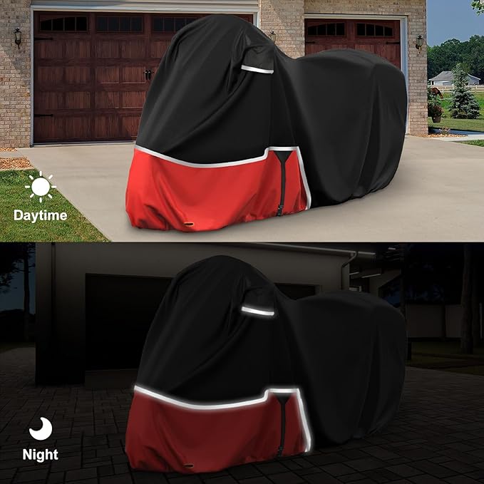 Waterproof Motorcycle Cover Replace for Indian Roadmaster/Pursuit, 420D Oxford Cloth Customized Motorcycle Cover for Snow Rain Dust Protection