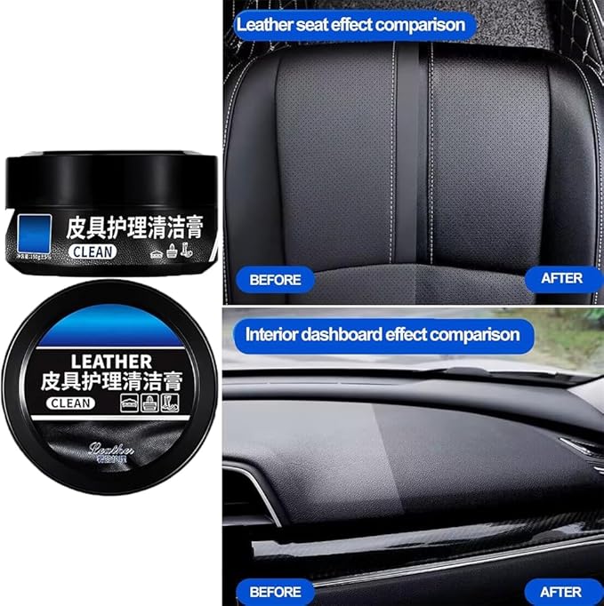 Cleaning and Care Cream & Cleaning Paste for Leather Care, Leather Care Cleaning Paste, Leather Luster Kitm, Car Leather Conditioner Oil Paste (1Pcs)