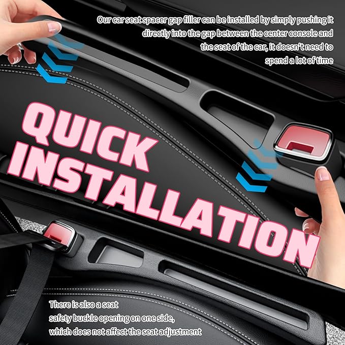 2PCS New Car Seat Gap Filler Organizer with Cell Phone Holder,Versatile Car Side Seat Gap Filler for Filling Gaps & Storing Items,2 in 1 Cars Gaps Seats Fillers