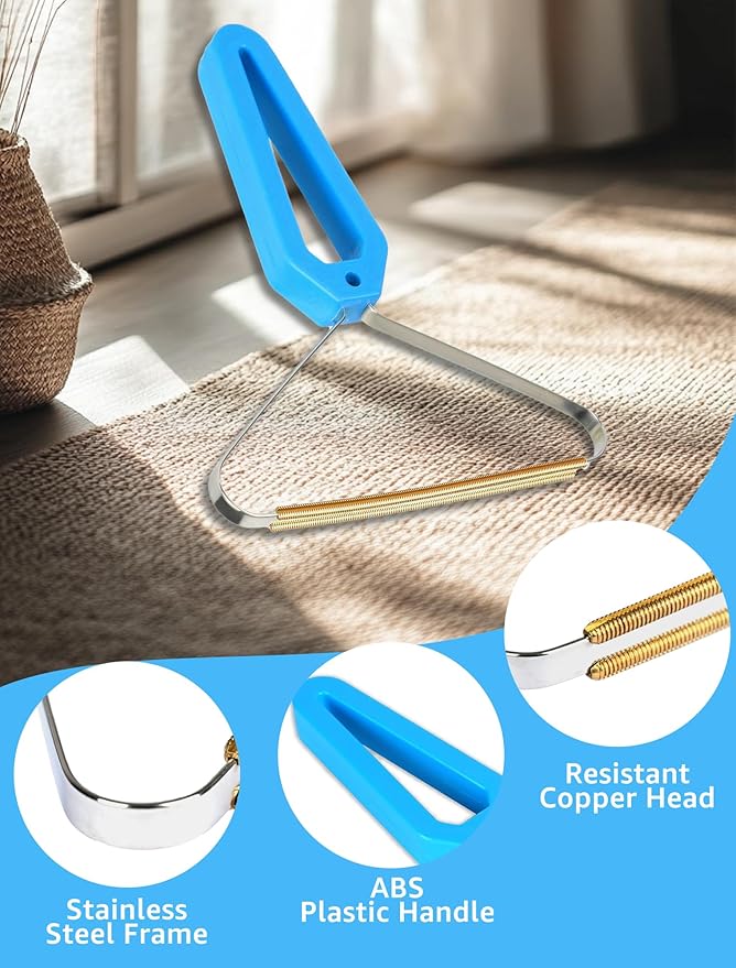 2 PCS Pet Hair Removal Tool - Lint Remover, Carpet Scraper & Shaver for Carpets - Dog & Cat Hair Remover with Carpet Rake for Car,Rugs,Couch,Furniture - Fur Cleaner Tool
