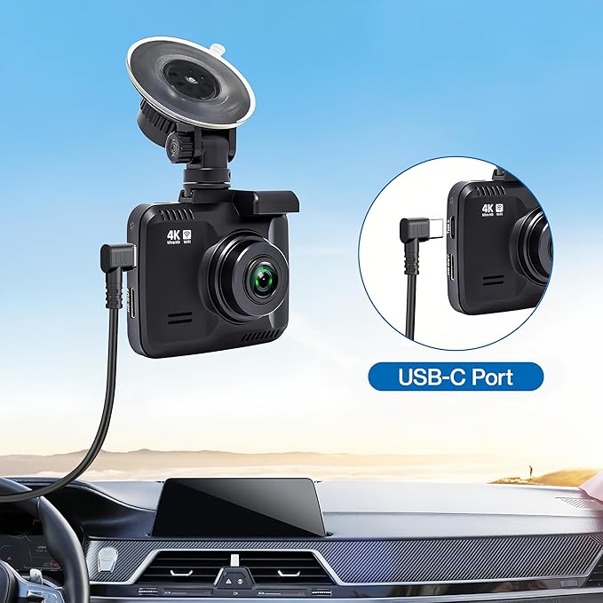 USB-C Car Charger for Dash Cam,Type C USB Power Cord for Car Dashcam Camera Charger Power Cord Compatible for REDTIGER F7N /F7NP,WOLFBOXG840S G850 Dash Cam with DC9-36V 5V/3.5A