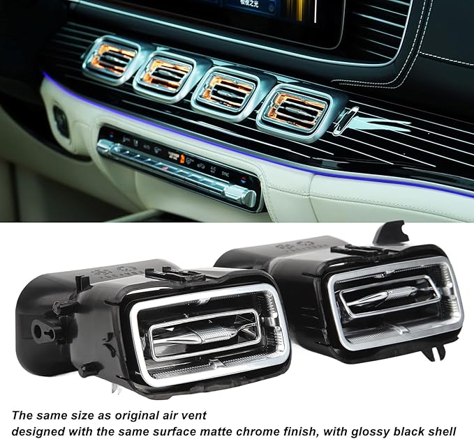 Air Vent Ambient Light, 4 Pcs 64 Color Front LED Turbine Air Vent Ambient Light Kits for GLE GLS‑Class W167 X167 2020 and Up