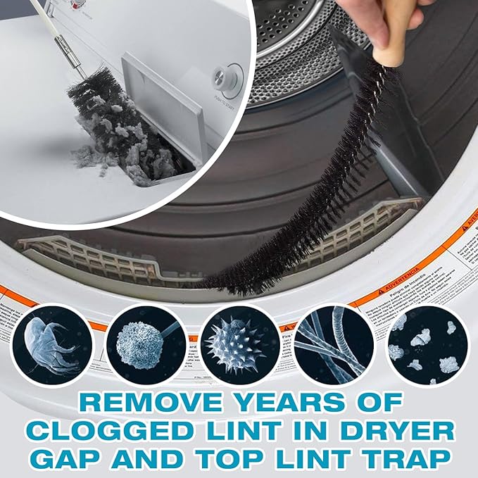 Sealegend 58-Pieces 35-Feet Dryer Vent Cleaner Kit, Dryer Cleaning Tools, Include Omnidirectional Blue Dryer Lint Vacuum Attachment, Dryer Vent Brush, Universal Vacuum & Dryer Adapters