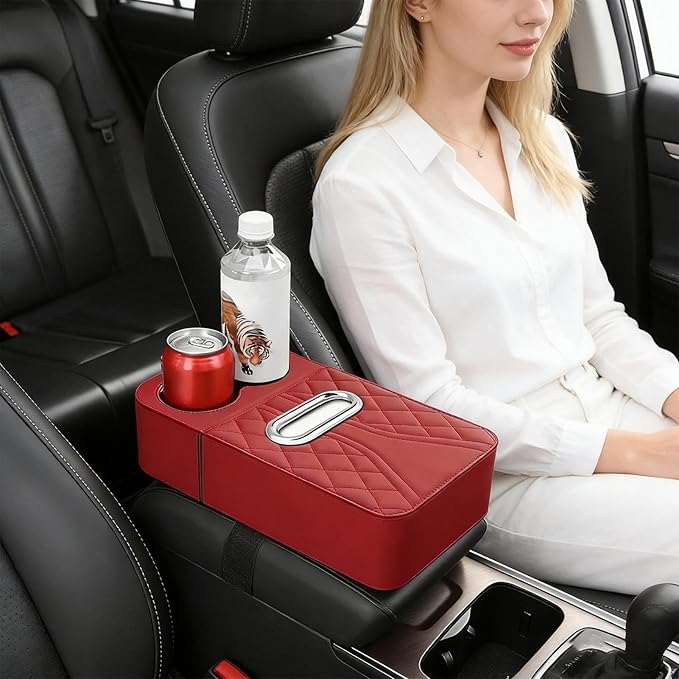 Car Armrest Cushion - Raised Center Console Organizer Pad | Vehicle Armrest Elbow Pad for Daily Commuting, Travel, Driving, Truck, SUV, Vehicle Interior, Comfort, Car Accessories