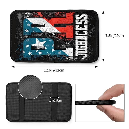 Puerto Rico Flag Colors Style Car Auto Armrest Cushion Cover Accessories Center Console Seat Box Pad Protector Universal Decoration for Most Vehicle SUV Truck