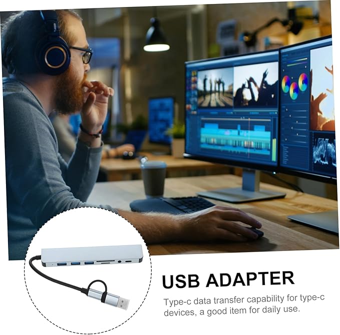 Uonlytech USB Hub Type Dock Expander for Laptops Compact USB Splitter High-Speed Data and Play Compatibility The Go