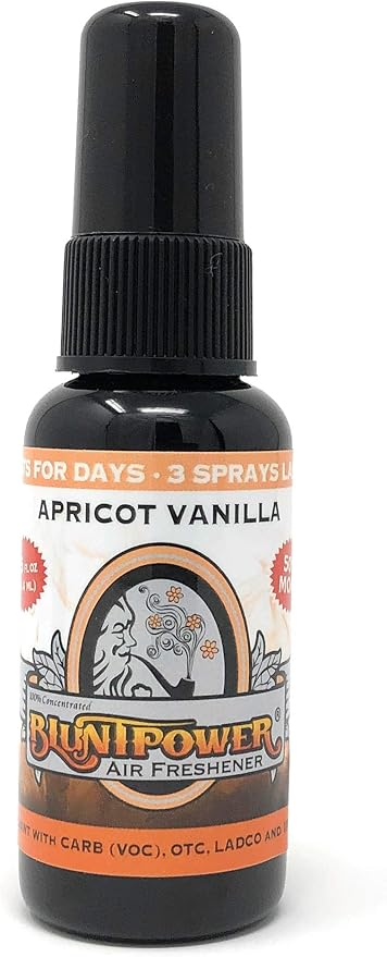 BluntPower (Apricot Vanilla, 1 Pack) Concentrated Odor Eliminator & Diffuser Oil - Room Deodorizer, Odor Eliminator, Air Freshener - Premium Oil Based Air Freshener