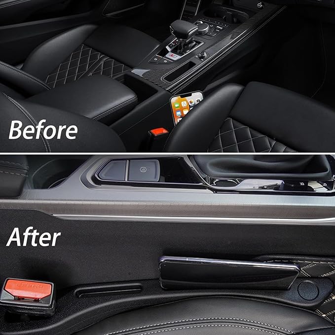 JCL Car Seat Gap Filler 2 Pack, Soft Multifunctional Gap Filler for Car Seat Gap Filler Organizer, Universal Car Gap Seat Filler Fits Car Truck SUV to Fill The Gap Between Seat and Console