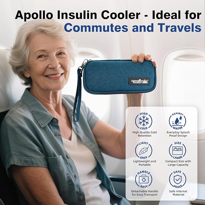 apollo walker Insulin Cooler Travel Case Diabetic Medication Cooler with Ice Packs and Insulation Liner insulin cooler travel case tsa approved