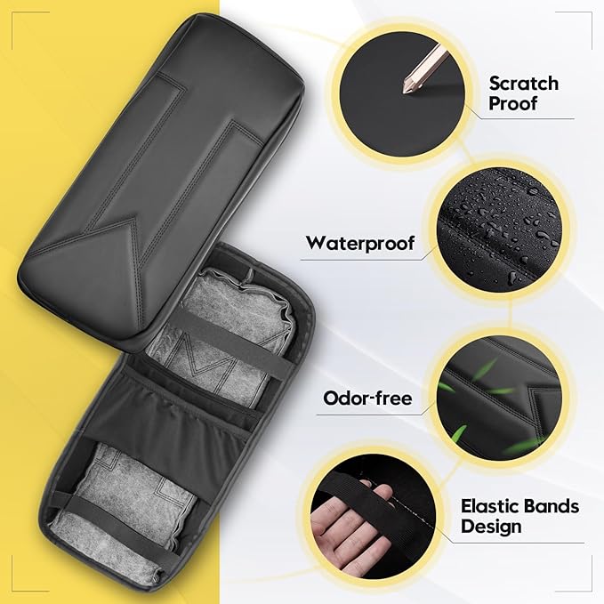 FIILINES Center Console Cover for Chevrolet Chevy Colorado/GMC Canyon 2015-2022, with Hidden Pockets Armrest Cover Pad Cushion Protector Colorado/Canyon Accessories Armrest Cover Anti-Scratch