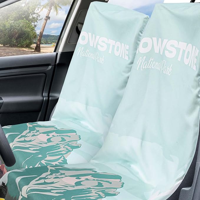 1 Pack Car Seat Towel Covers with Storage Bag 63 x 32 Inch Athletic Running Towel Seat Sweat Washable Non Slip Cover Gift for Car Outdoor Sport Activities (Yellowstone)