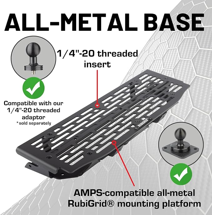 Bulletpoint Mounting Solutions RubiGrid Metal Dash Mount Phone Holder Compatible with 2021-2025 Ford F-150 and 2021-2023 Ford Raptor (Spring-Loaded)