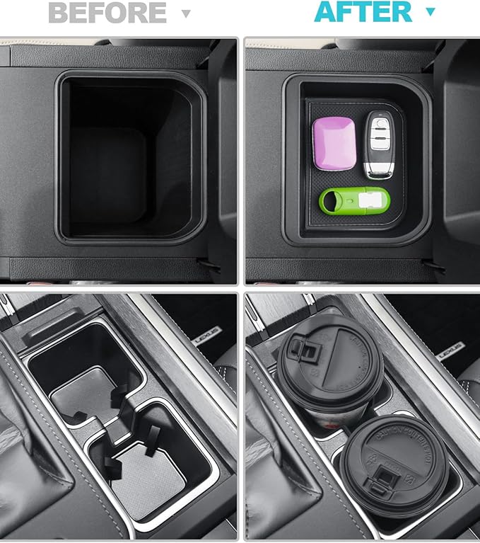 CDEFG 2Pcs Center Console Cool Box Organizer for 2024 2025 2026 Lexus GX 550 Armrest Storage Box Tray, for 2024-2026 Lexus GX 550 Accessories (Only Fit Cool Box)