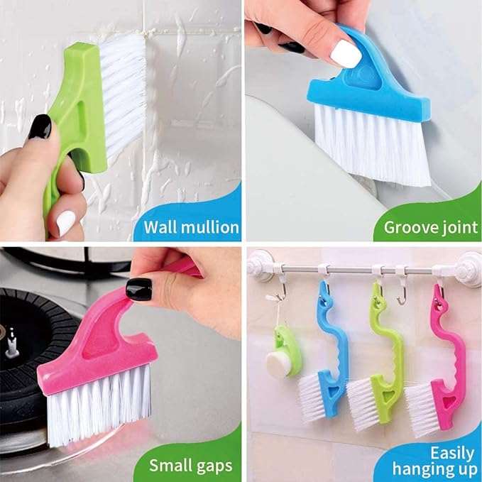 Window Groove Cleaning Brush, Window or Sliding Door Track Cleaner for Sliding Door, Sill, Tile Lines, Shutter, Car Vents, Keyboard (14 Pcs Cleaning Tool)