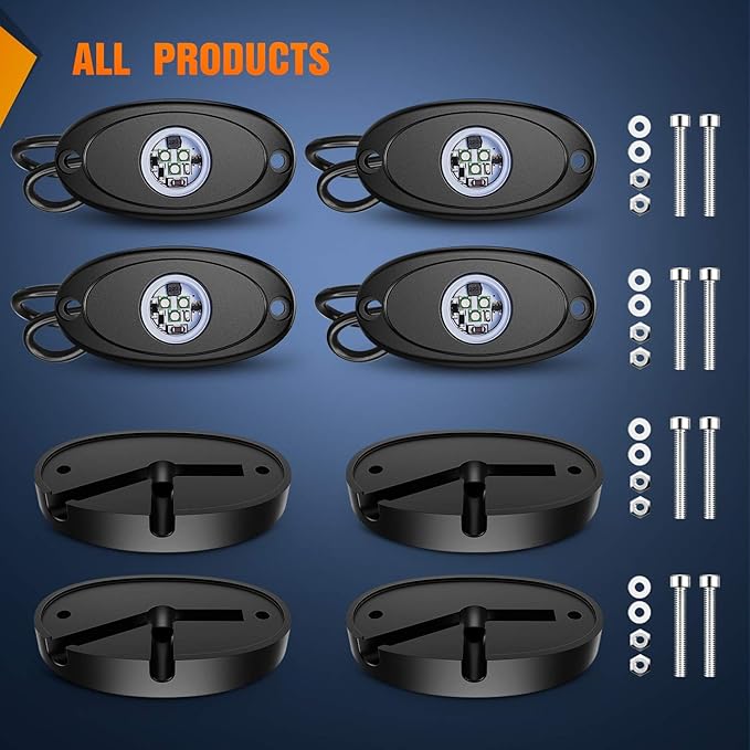 Nilight LED Rock Light Pods Waterproof Under Body Wheel Well Light Exterior Interior Lights for Car Truck Pickups ATV UTV SUV Motorcycle Boat, 4PCS Green