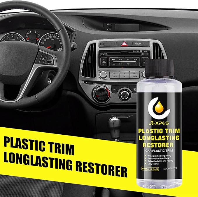Car Trim Restorer, Automotive Plasticc Restorer, Restore Rubber Plasticc, UV Protective Restorer, Oil Free & Odor Less Restorer, Resist Water & Dirt, Long Lasting 60 ML Restore