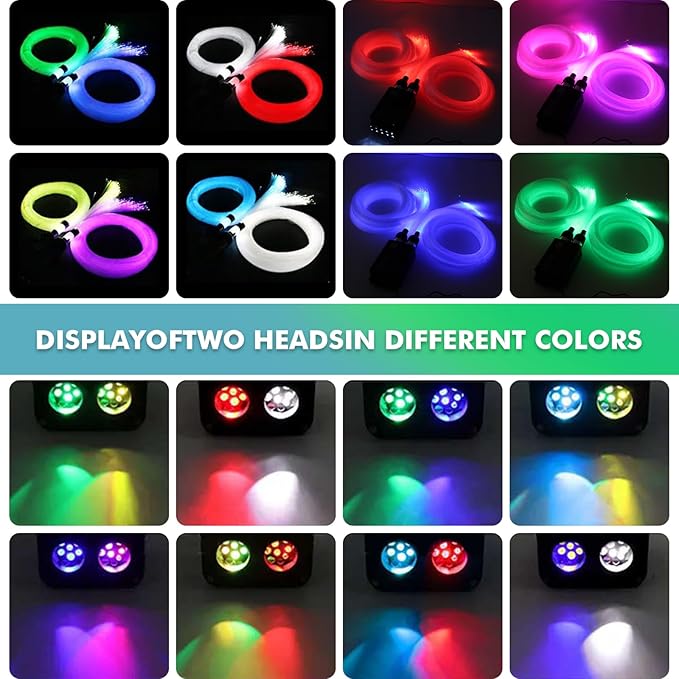 Dual Color Twinkle Starlight Headliner Kit, Music Sync 1000pcs 0.03in 9.8ft Fiber Optic Light APP/Remote Control for Car Home Ceiling Star Lights