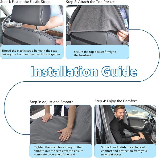 Car Seat Covers Universal Car Protective Front Seat Covers Washable Non-Slip Seat Protectors for Gym Workouts,Waterproof and Sweatproof Towel Seat Covers for Cars,Trucks, Jeeps (2 Pack Grey)