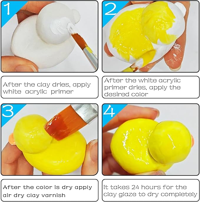 50ml Air Dry Clay Varnish，Air Dry Clay Sealant for Airdry Clay，Air Dry Clay Glaze Can Not Only Used to Prevent Clay Cracking, Scratches, and Wear,It Can Also Having a Glossy Glaze Effect (Gloss)