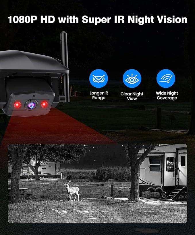 AUTO-VOX Wireless RV Backup Camera System: Rear and Side Coverage on a Large 7.2’‘ HD Monitor, Triple Split View, IR Night Vision, DVR Recording Back up Camera for RV,Travel Trailer,Motorhome,Camper