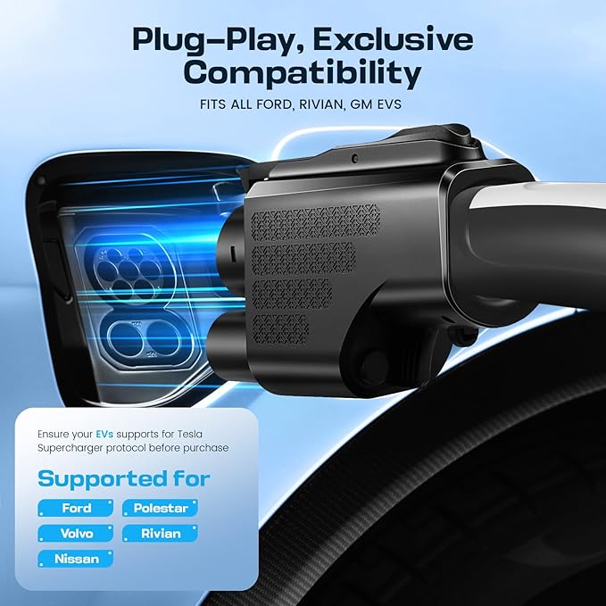 NACS to CCS1 Charger Adapter Compatible with Tesla Superchargers,UL 2252 Upgraded Tesla Supercharger to CCS1 Charger Adapter (500A, 1000V), Fast Charge for Electric Vehicle, [Check Compatibility]