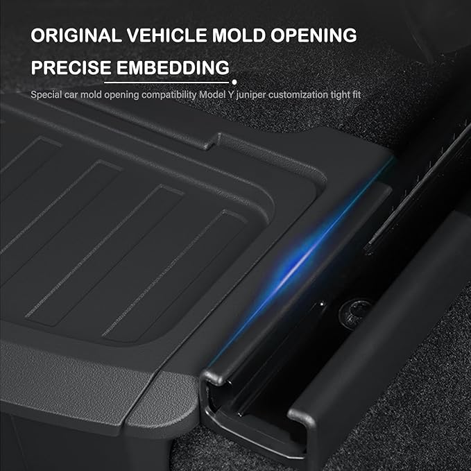 Rear Center Console Floor Storage Box for Tesla Model Y Juniper 2025 2026 Rear Center Console Organizer - 2nd Row Seat Organizer Bin for Model Y Juniper Accessorie