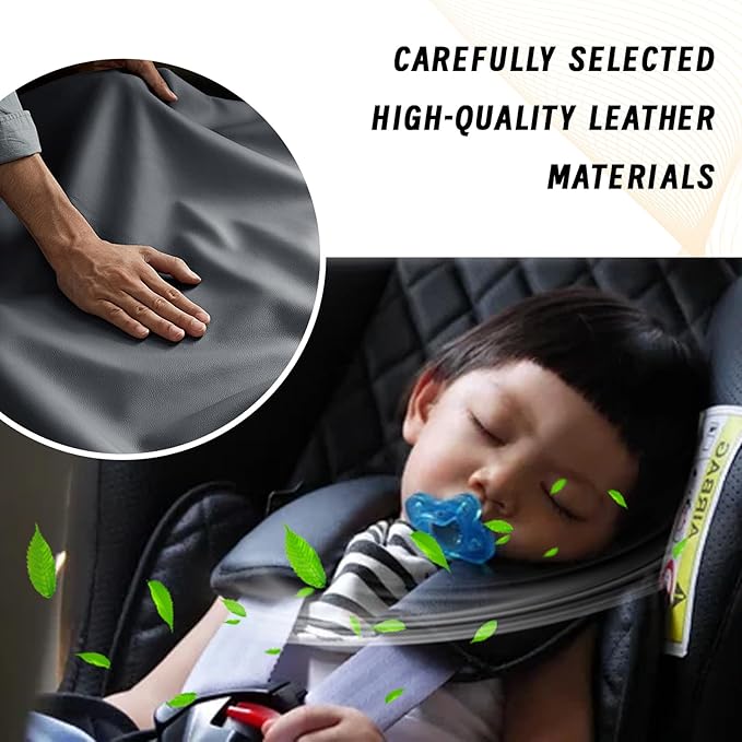 Car Center Console Cover, Leather Comfort Armrest Cover with 2 Storage Bag, Interior Car Accessories Universal Car Arm Rest Cover Pad for Car Decoration and Storage, Fit for Most Vehicle (Brown)