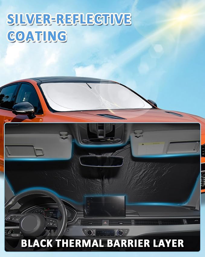 Sunshade for X5 Windshield Sun Shade for BMW X5 2019-2025 2026 Accessories Foldable Front Window Shield Cover Sun Visor Protector Block UV Rays
