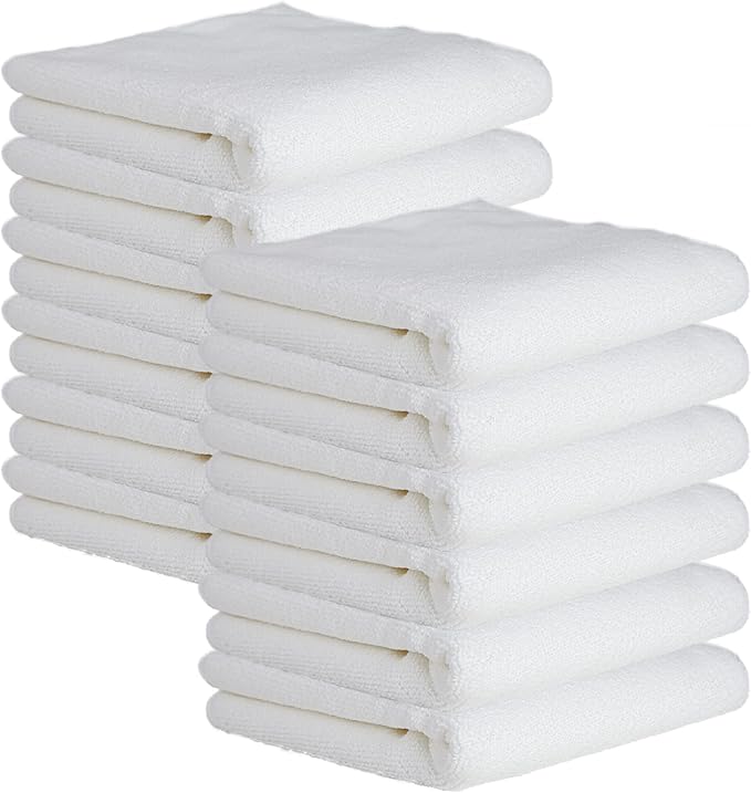 CARTMAN 16 x 24 Inch, 12 Pack, 350GSM Premium Microfiber Cleaning Cloths, Non-Abrasive, Reusable and Washable, All Purpose Cleaning Towels for Car Wash, Home Cleaning