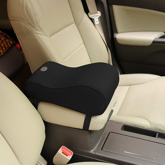 Timorn Car Armrest Cushion, Memory Foam Car Armrest Console,Car Center Console Armrest Pillow(Black)