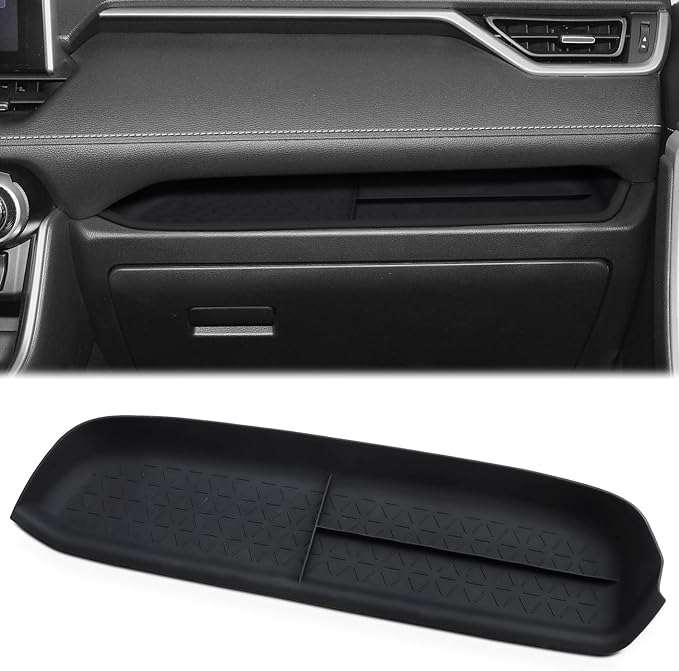 auovo Passenger Storage Organizer Mat Compatible with Toyota RAV4 Accessories 2025 2024 2023 2022 2021 2020 2019 Car Custom Passenger Glove Box Storage Organizer Tray
