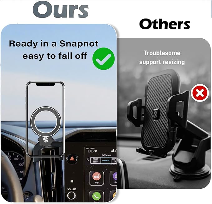 Magnetism Car Phone Holder for Subaru Forester 2025 2026 Accessories Compatible with MagSafe Hands-Free 360 Degree Rotation Adjustable Cell Phone Mount Does Not Affect Air Vent