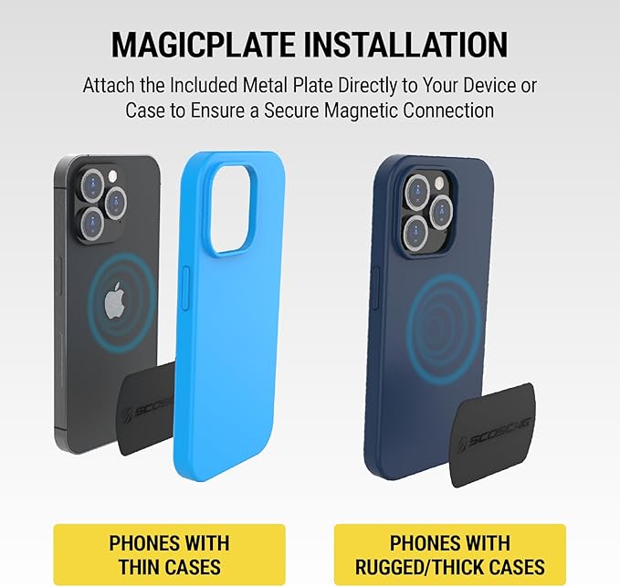 Scosche Cup Holder Phone Holder for Car, Magnetic Cell Phone Holder with Adjustable Neck & 360° Rotation, Universal Car Mount for iPhone/Android, Fits Cup Holders Up to 3.5", Not MagSafe Compatible