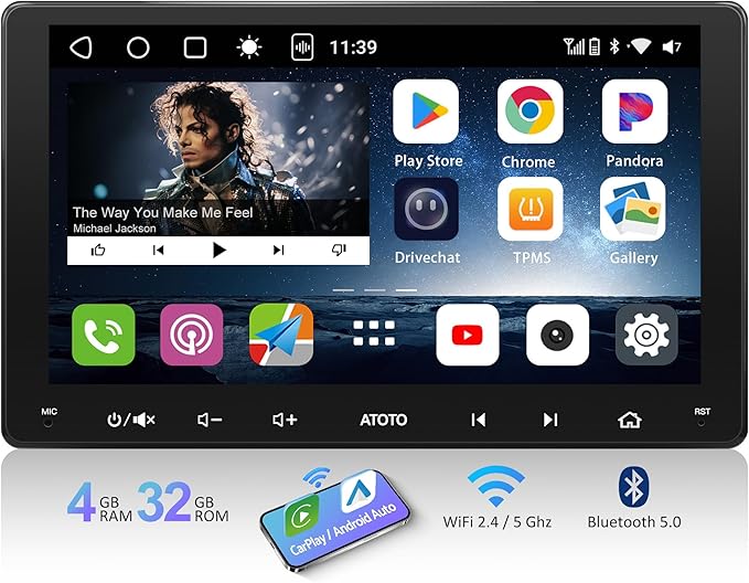 S8 Gen2 9inch 4G+32G Android Double Din Car Stereo, Built-in 4G, Wireless CarPlay & Android Auto, Dual Bluetooth, ChatGPT AI, GPS Tracking, VSV(Virtual Surround-View) Parking, S8G2094MS