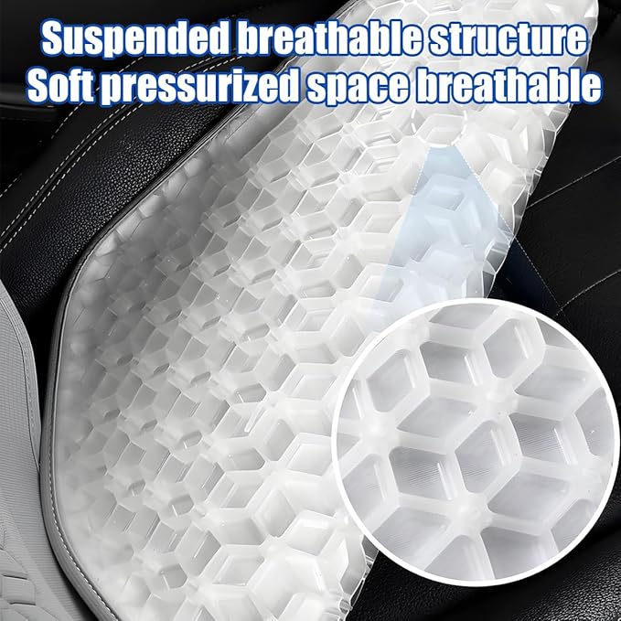 Gel Car Seat Cushion, Non-Slip & Comfortable Automotive Chair Protector Pad for Driving, Breathable Vehicle Interior Mat Cover Accessories, Universal for SUV Sedan Truck (Green)