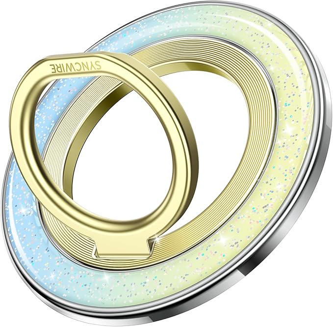 SYNCWIRE Magnetic Phone Ring Holder for MagSafe - Phone Grip Stand with 360° Rotation Finger Ring Kickstand Compatible with iPhone 17 16 15 14 13 12 Pro Max MagSafe Accessories,Golden Horizon