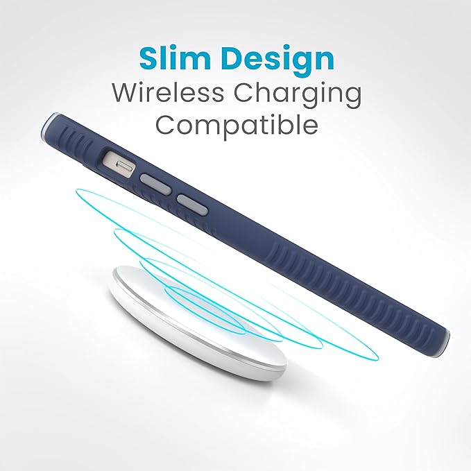 Speck iPhone 15 Plus Case - Presidio2 Grip Blue/Grey - 6.7 inch
