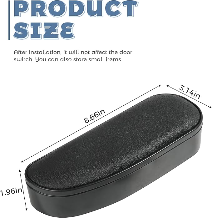 Armrest Cushion,Car Accessories Arm Rest Pads,Auto Side Door Armrest Pillow Relieve Driver Arm Fatigue,Soft Aoto Armrest Pillow with Storage Box,Suitable for Most Cars,Trucks,SUVs,RVs (Black)